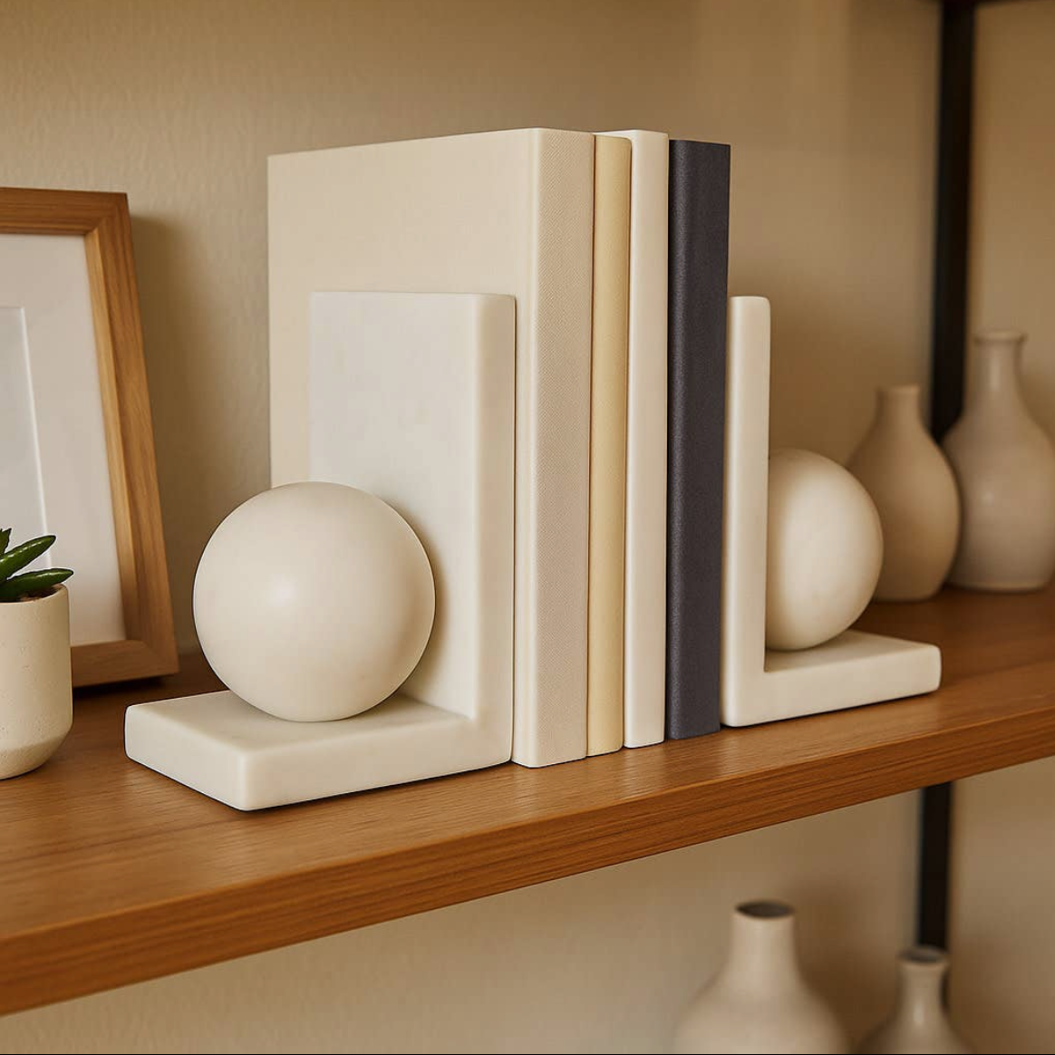 Bookends Set of 2 - White Marble
Modern Orb, 6 in.