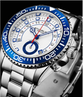Stührling Brigadier Quartz 3966 Chronograph 42mm Diver White dial / blue bezel