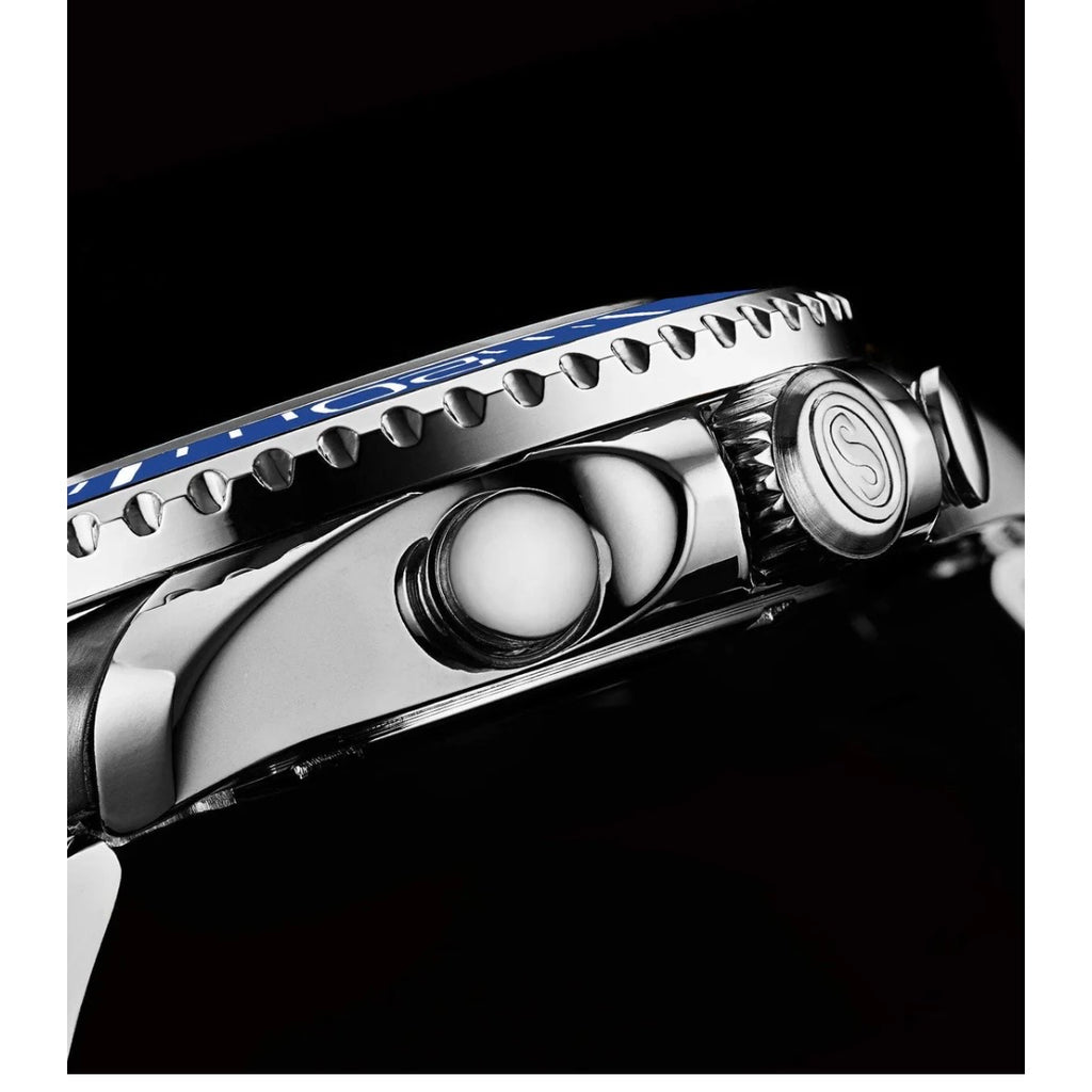 Stührling Brigadier Quartz 3966 Chronograph 42mm Diver White dial / blue bezel