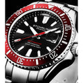 Stührling Depthmaster 3950A Quartz 42mm Diver Red Black Dial/Silver Case/Silver Bracelet 2