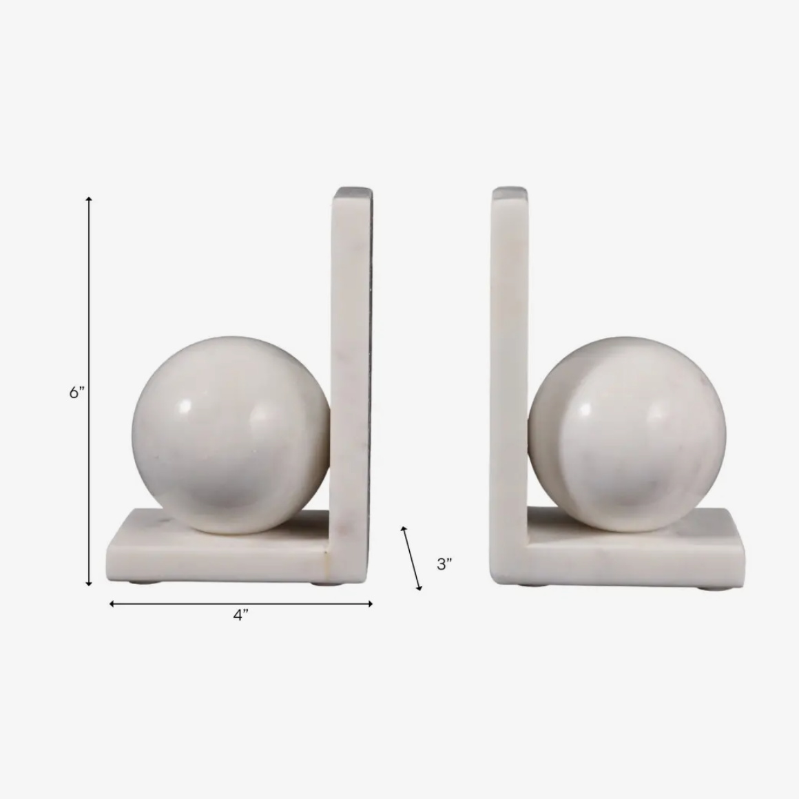 Bookends Set of 2 - White Marble
Modern Orb, 6 in.